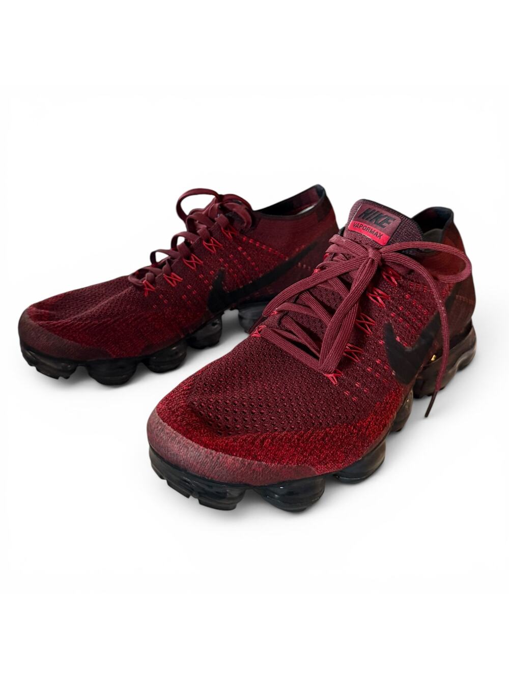 Nike Air VaporMax Flynit Red Black Men's Sneakers Shoes Size 8 849558-601